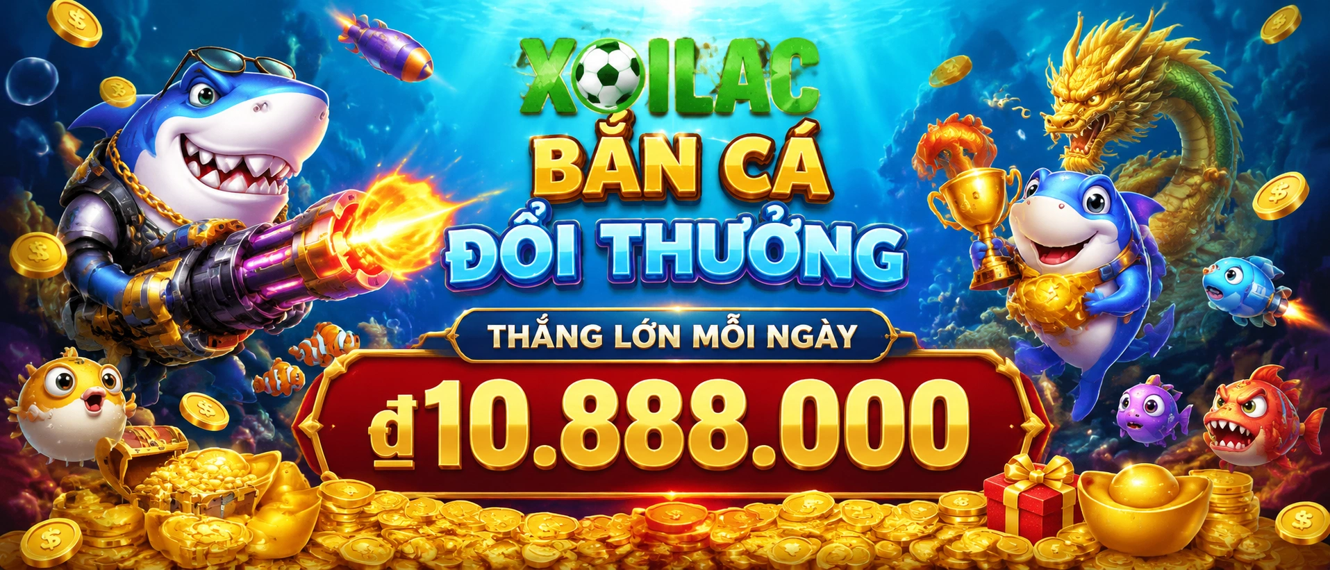Giao diện Bắn Cá chủ đề đại dương trên xoilac.com.bz