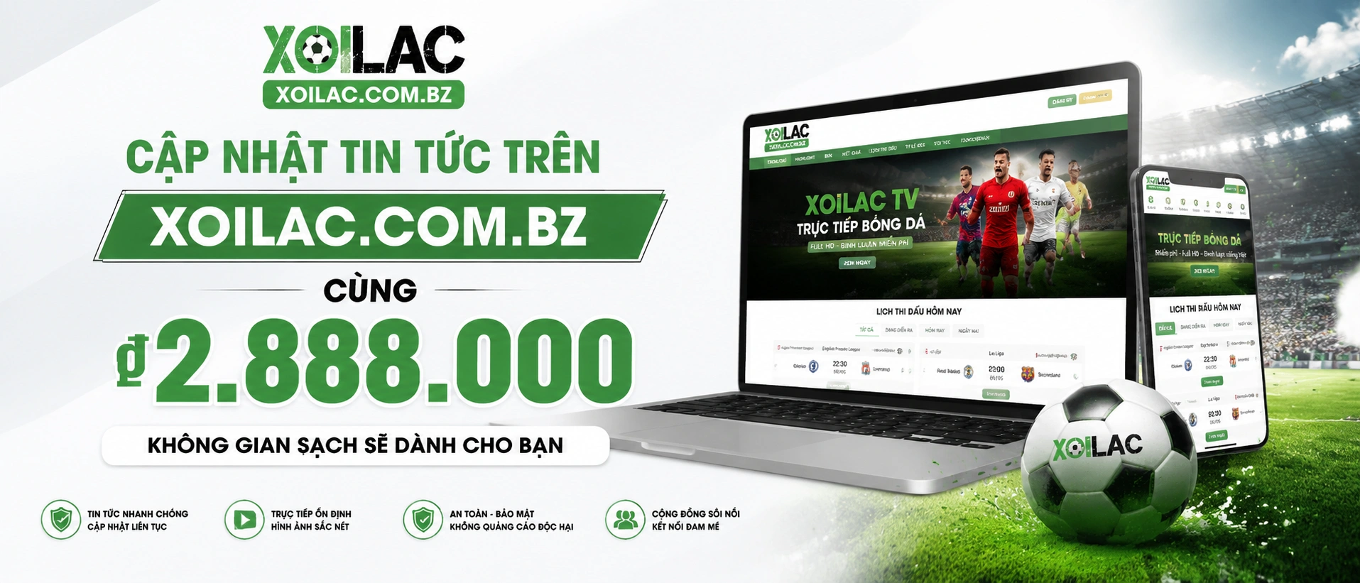 Khung khuyến mãi và cập nhật nổi bật hiển thị trên giao diện tin tức